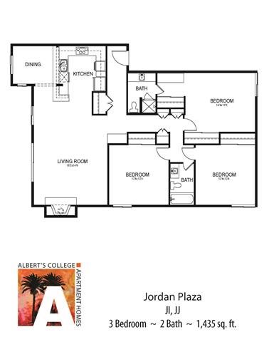 Floorplan Floorplan at Alberts College Apartments, San Diego, California