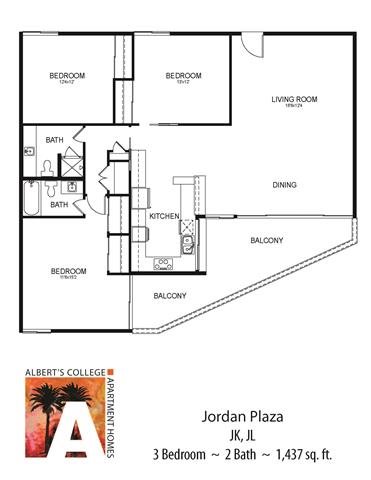 Floorplan Floorplan at Alberts College Apartments, CA, 92115