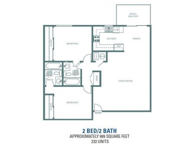 Alder - Two Bedroom Two Bathroom Floorplan Alder - Two Bedroom Two Bathroom Floorplan at Sienna Heights, Lancaster, CA, 93535