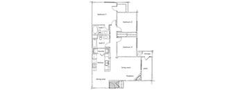 The Durant 3 Bed 2 Bath Floorplan at Sterling Village Apartments