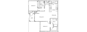 The Halsey 2 Bed 2 Bath Floorplan at Sterling Village Apartments