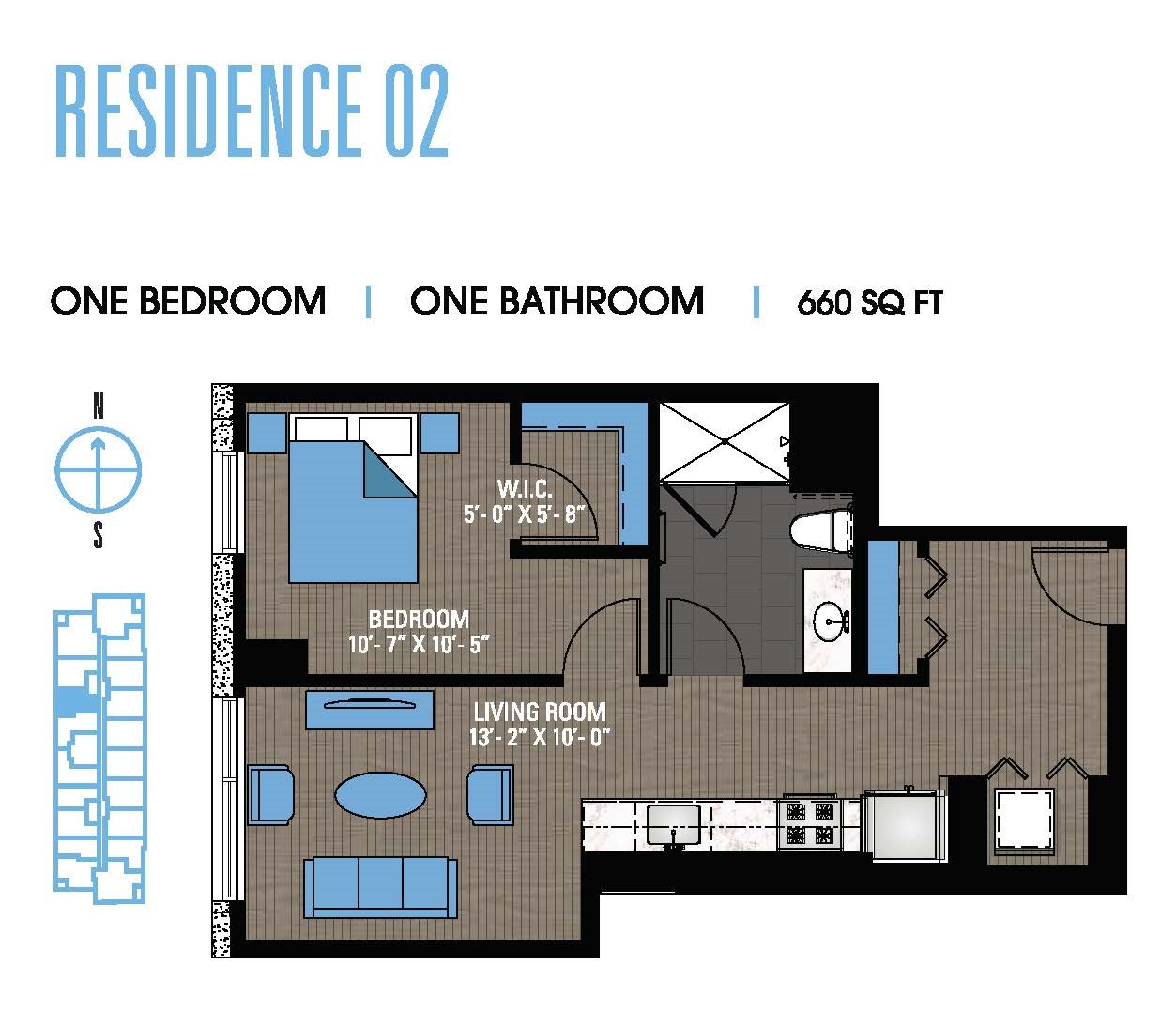 One Bedroom 02 Floor Plan 4