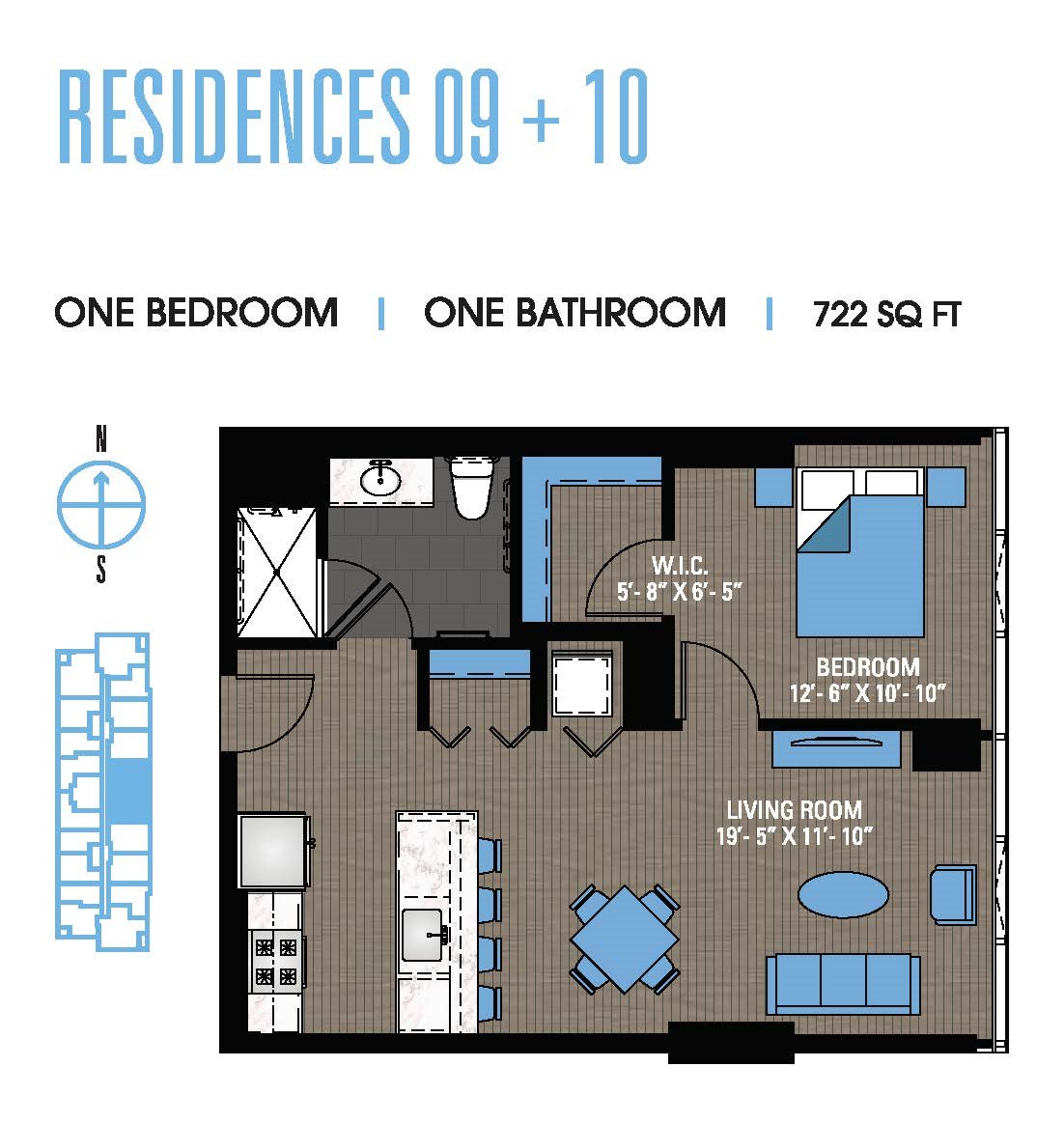 One Bedroom 09+10 Floor Plan 7