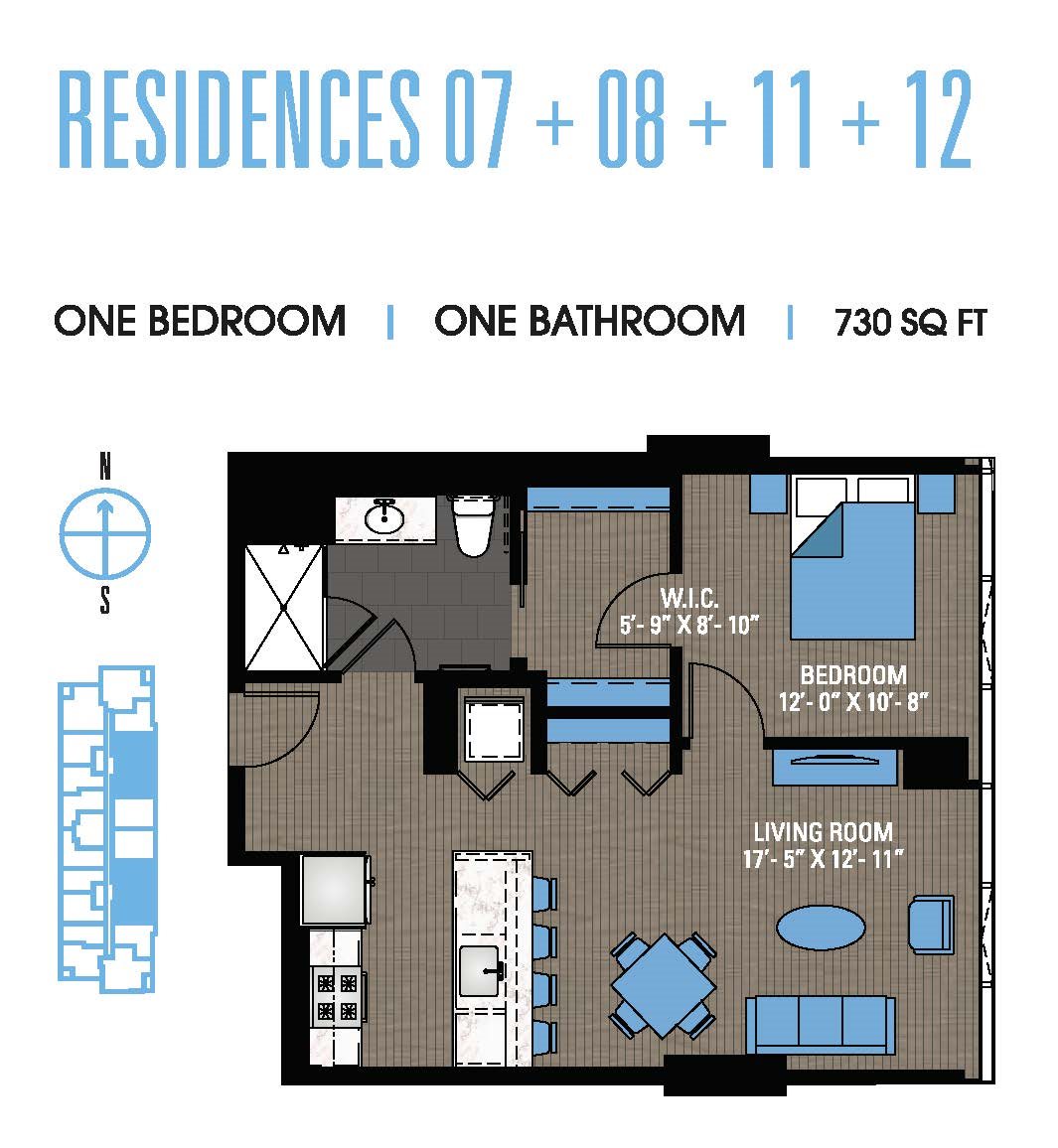 One Bedroom 07+08+11+12 Floor Plan 18