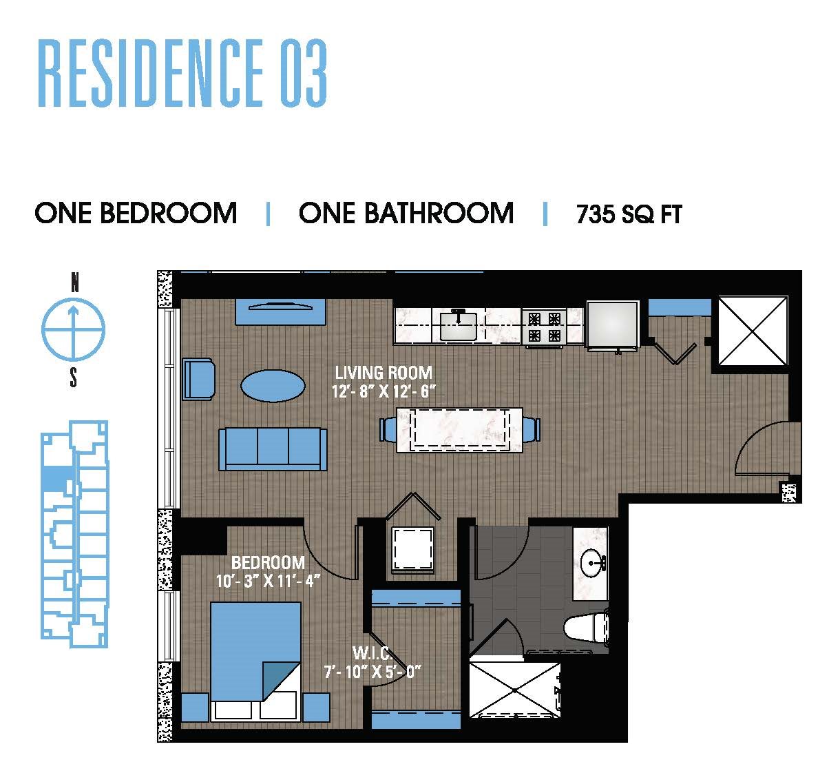 One Bedroom 03 Floor Plan 5