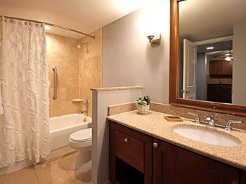 Elite Style Bathroom with New Fixtures, at Reserve Square in Cleveland, OH