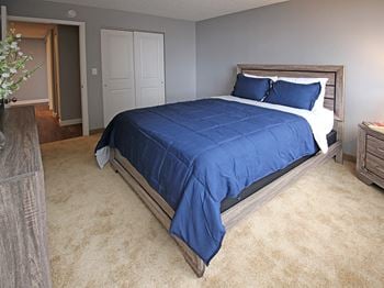 Elite Style Bedroom with New Carpet, at Reserve Square in Cleveland, OH