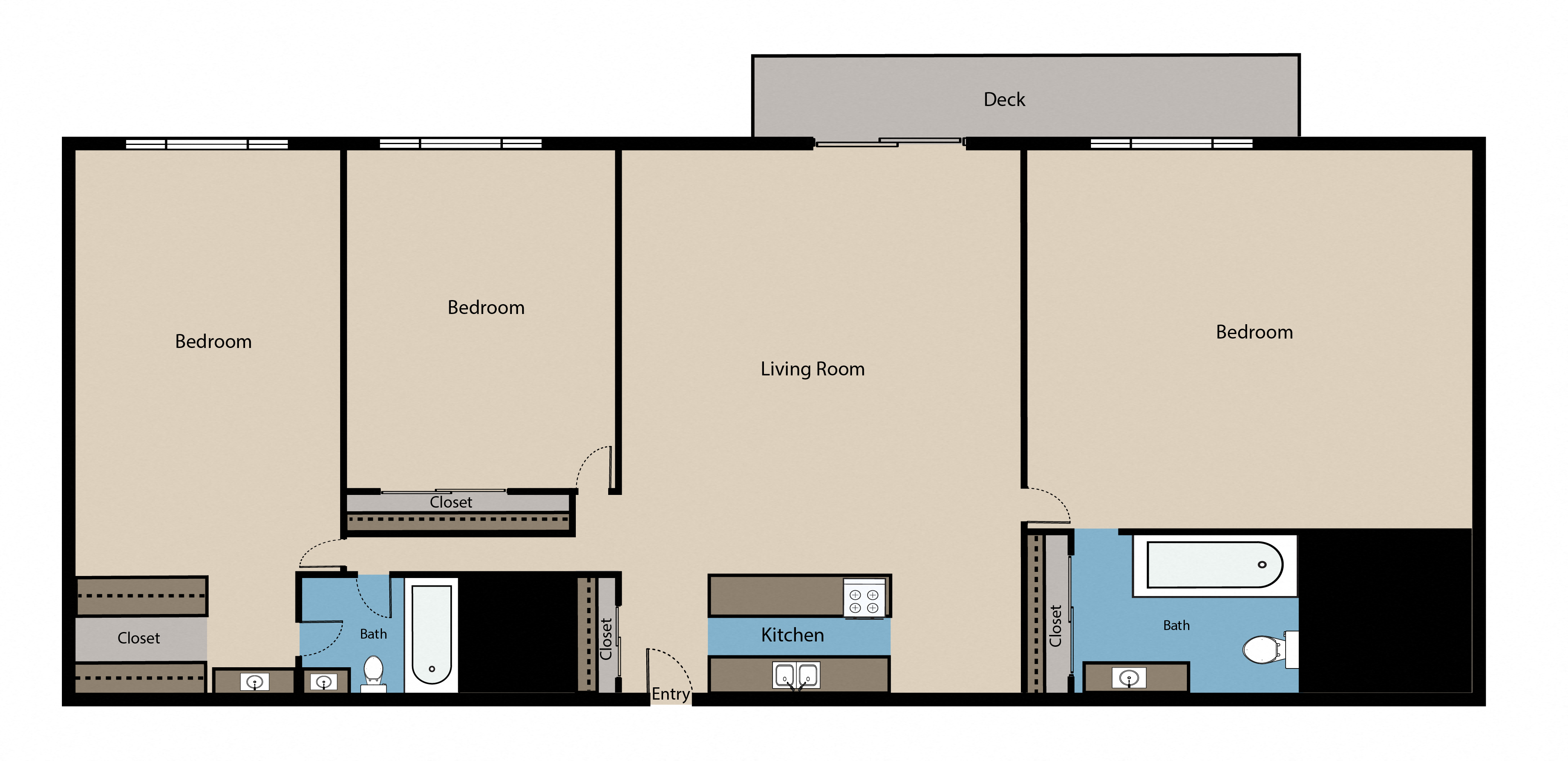 Three Bedroom/Two Bath