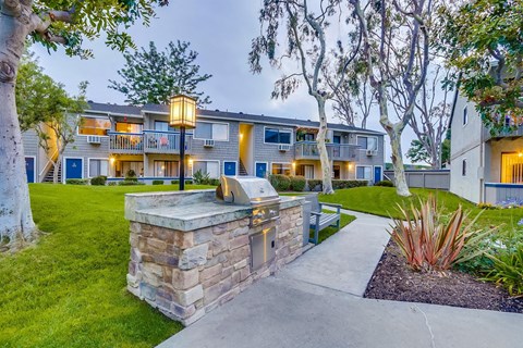 BBQ Dining around The Village at South Coast Apartment Homes in Costa Mesa, California.