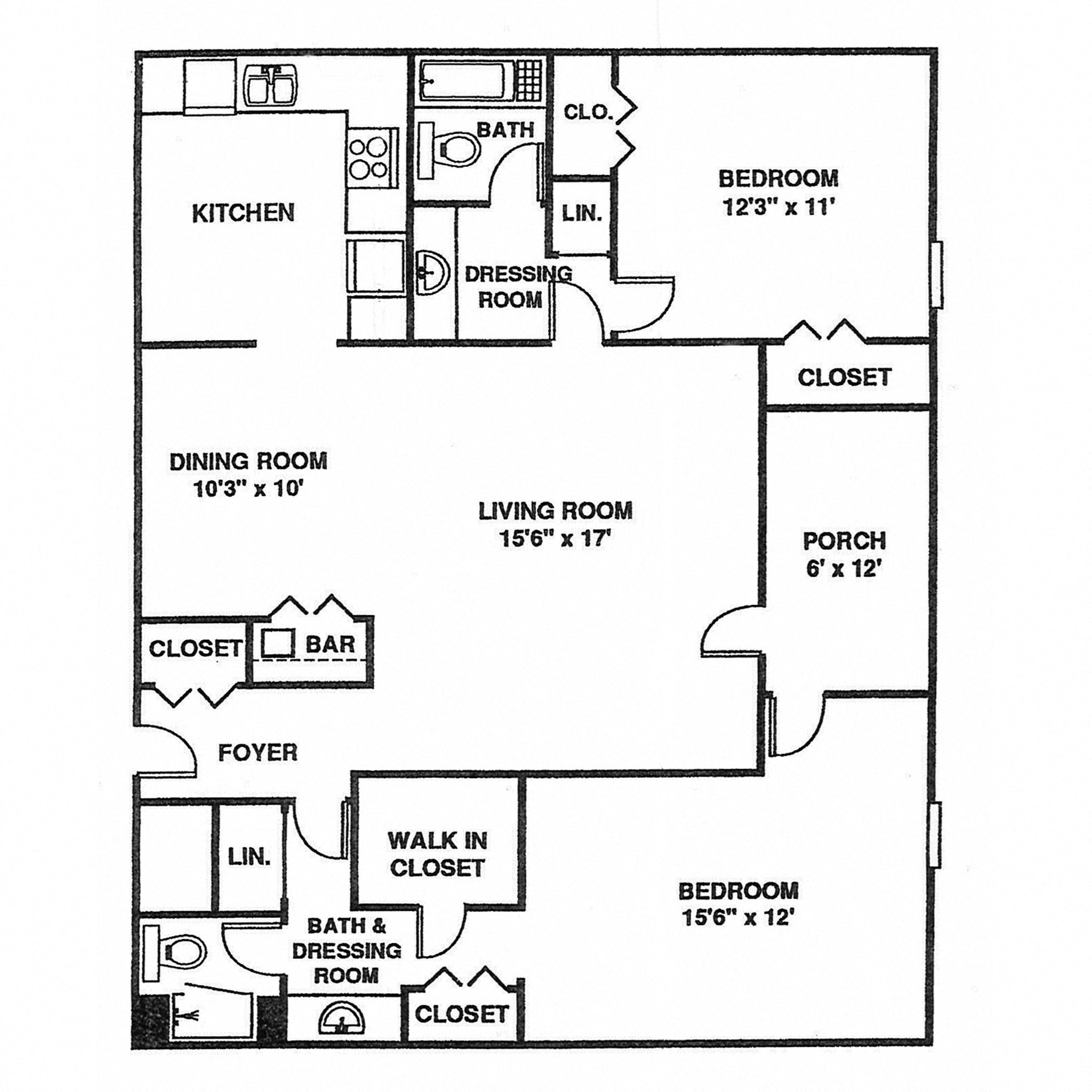 New Midrise B2 1256 Sq. Ft. B2 Floor Plan