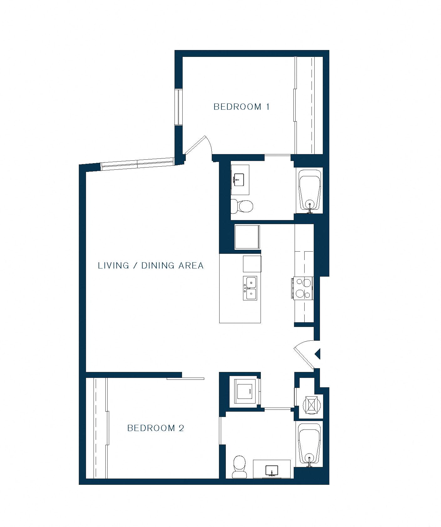 Beacon NOLA Paragon 2 Bed 2 Bath Apartment For Rent