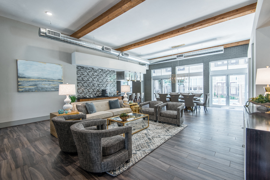 Resident lounge at The Boulevard in Denver, CO