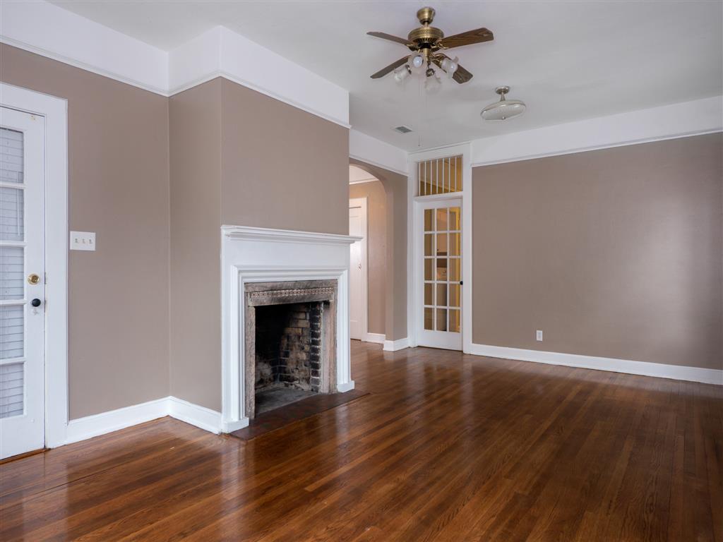 fireplace and living room