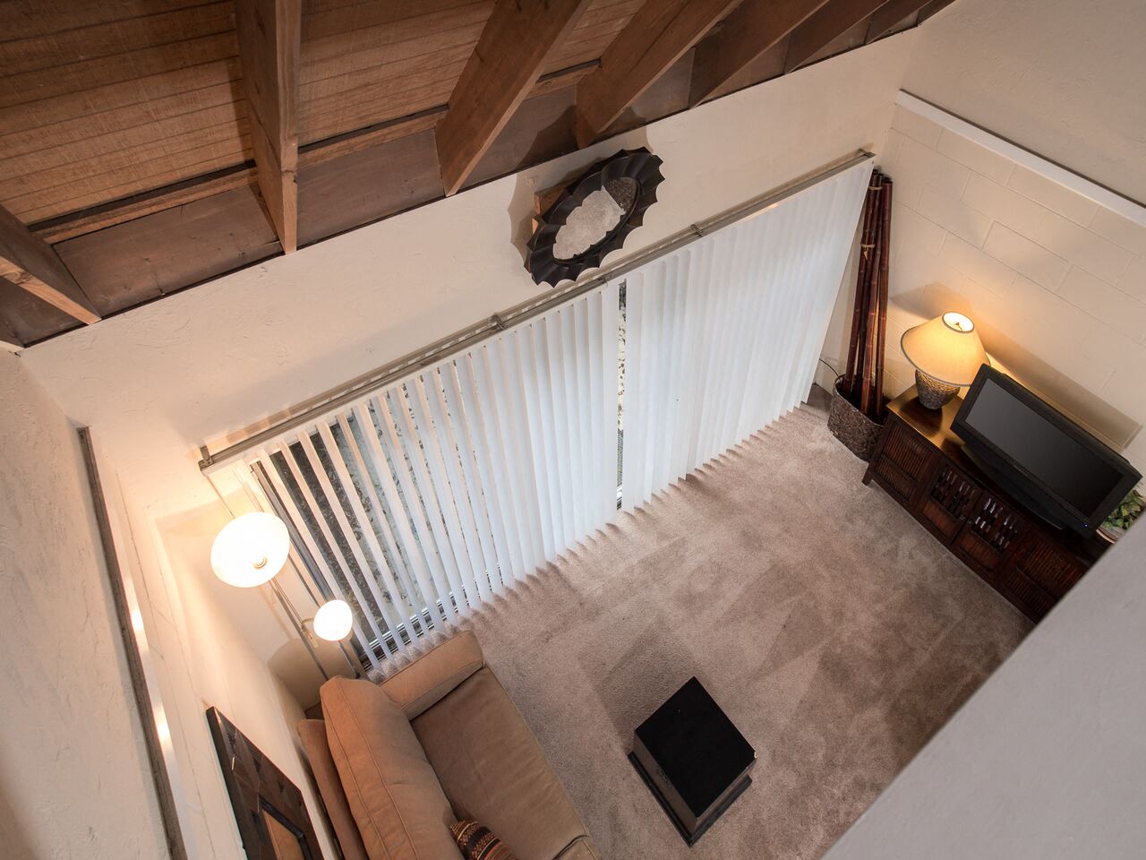 living room and sliding glass door
