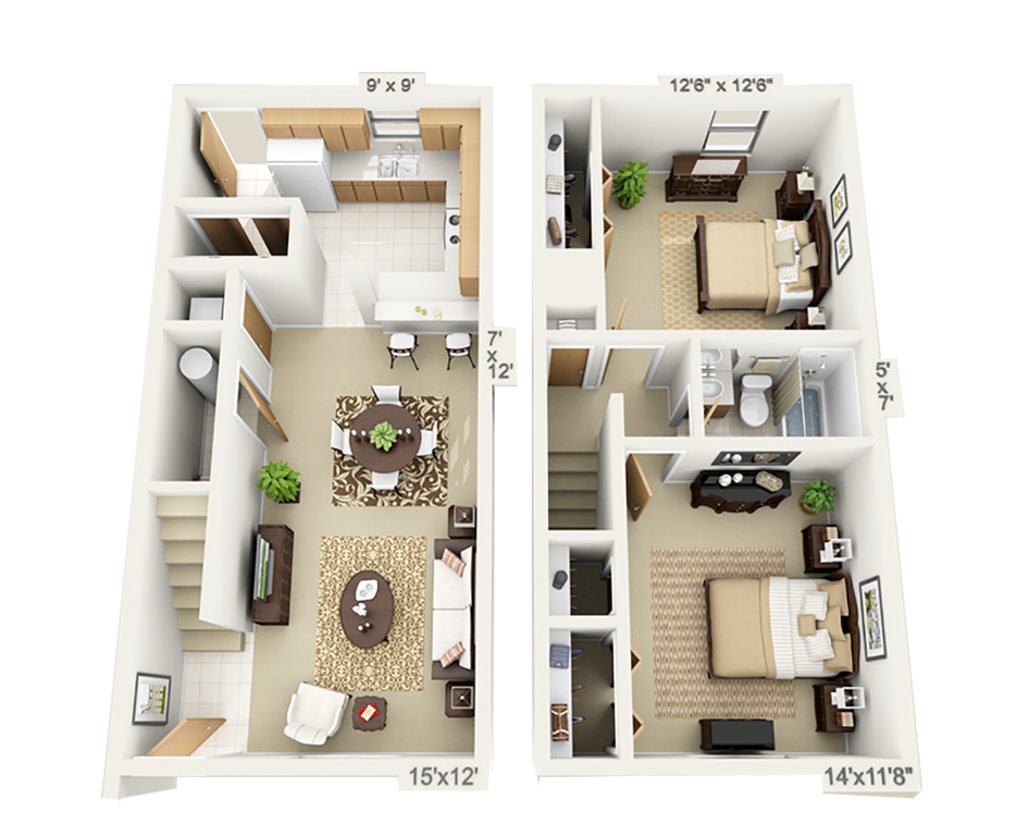 two bedroom floor plan