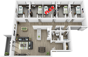 4 BR Flat with Flex Room