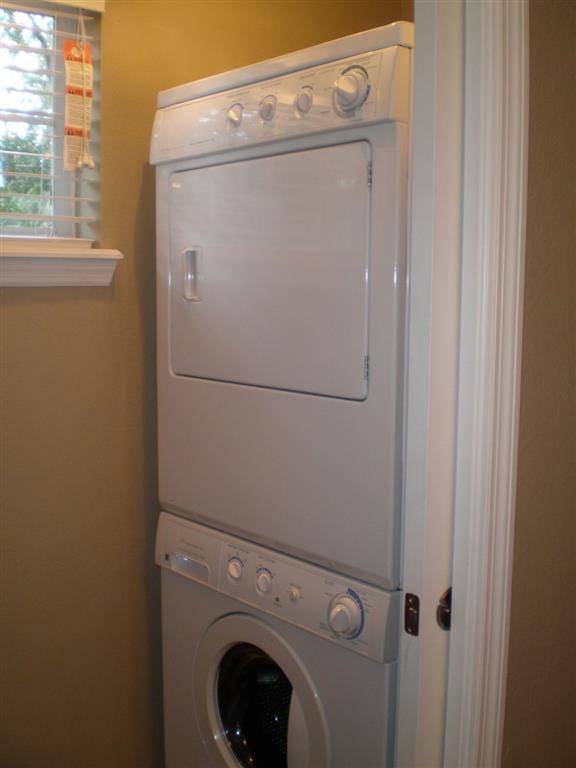 Each apartment comes equipped with a washer & dryer