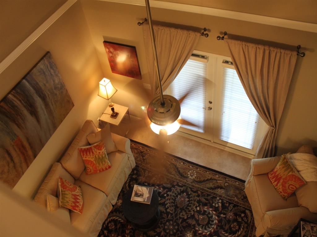 Living room with french doors