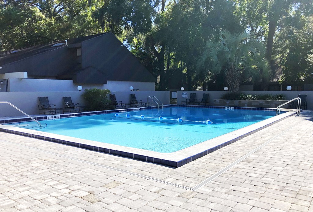 the pool is clean and ready for us to use