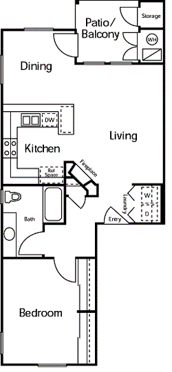 Albany One Bedroom One Bathroom Floor Plan Albany One Bedroom One Bathroom Floor Plan