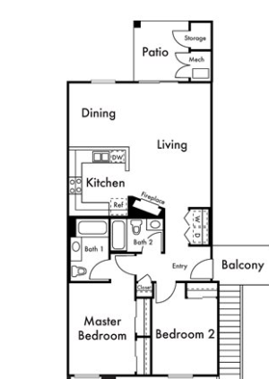 Hartford 2 Two Bedroom Two Bathroom Floor Plan Hartford 2 Two Bedroom Two Bathroom Floor Plan