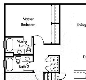 Single Story Flat- Two Bedroom Two Bathroom Floor Plan Single Story Flat- Two Bedroom Two Bathroom Floor Plan