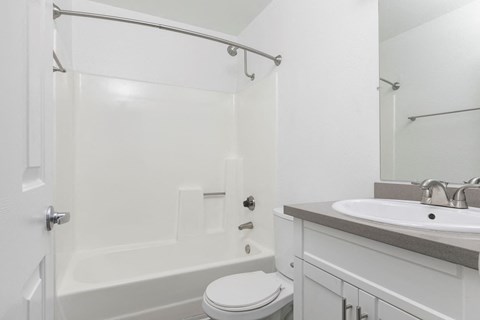 a bathroom with a sink toilet and a shower