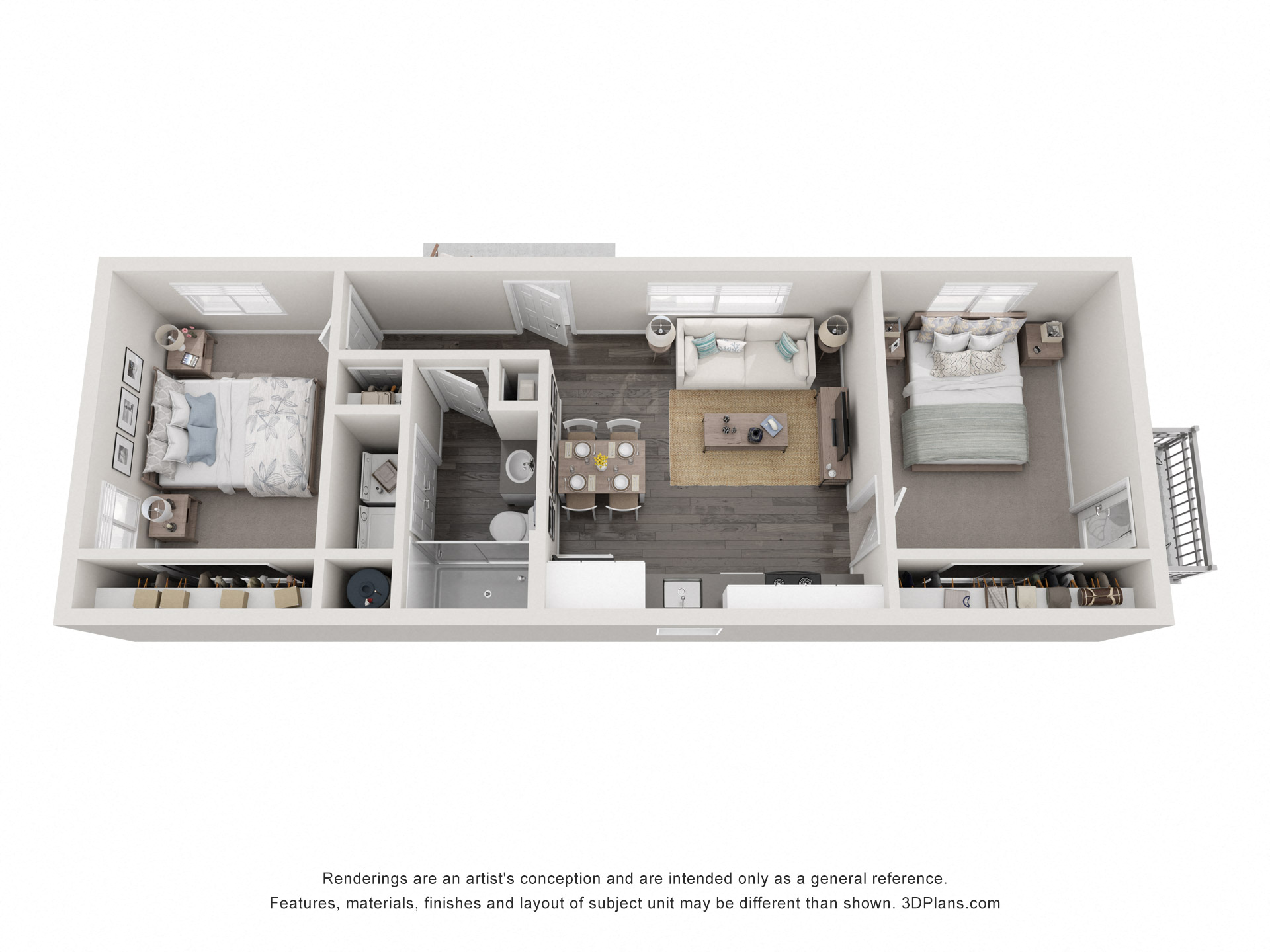 2BR, 1BA - Plan C