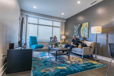 Living Room at Arena Place Apartments in Grand Rapids