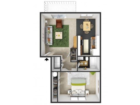 Carlton Floorplan at Commons at Timber Creek Apartments, Oregon, 97229