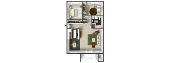 Charleston Floorplan at Commons at Timber Creek Apartments, Portland, OR