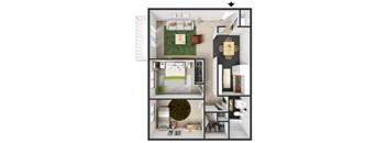 Fairmont Floorplan at Commons at Timber Creek Apartments, Oregon