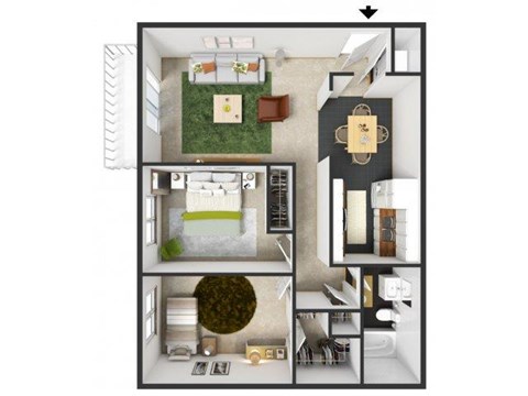 Fairmont Floorplan at Commons at Timber Creek Apartments, Oregon