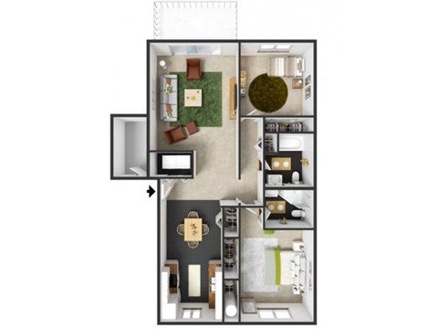 Florence Floorplan at Commons at Timber Creek Apartments, Portland, OR