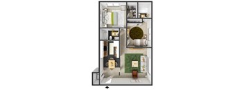Kirkwood Floorplan at Commons at Timber Creek Apartments, Portland