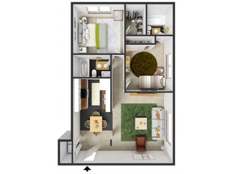 Kirkwood Floorplan at Commons at Timber Creek Apartments, Portland