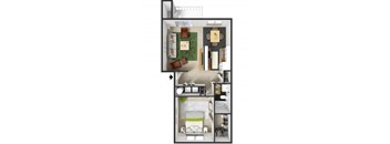 Sonoma Floorplan at Commons at Timber Creek Apartments, Portland