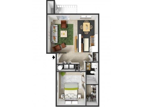 Sonoma Floorplan at Commons at Timber Creek Apartments, Portland