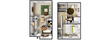 Sydney Floorplan at Commons at Timber Creek Apartments, Portland