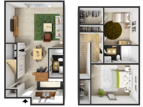 Sydney Floorplan at Commons at Timber Creek Apartments, Portland