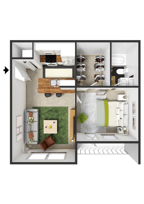 1 bed 1 bath B at Commons at Sylvan Highlands Apartments, Portland
