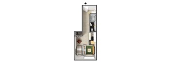 Corsica Floor Plan at Commons at Sylvan Highlands Apartments, Portland, OR, 97225