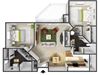 2x2 Floorplan Floorplan with Furniture