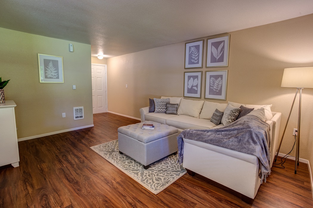 a living room with a couch and a