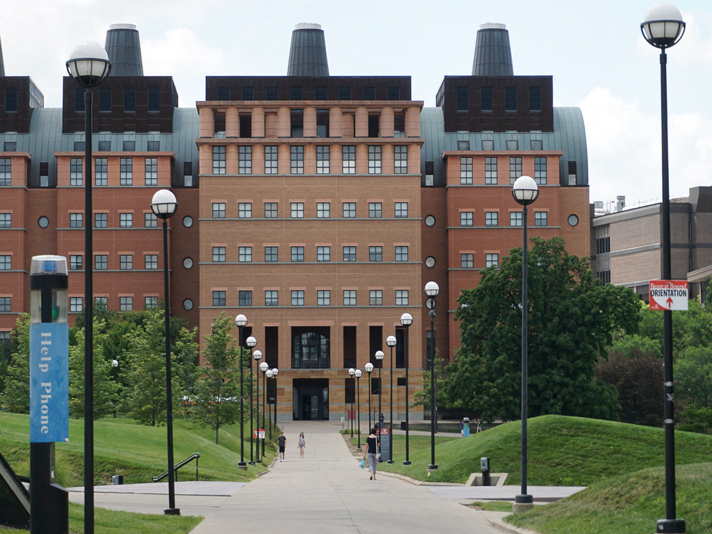 a large building on the campus