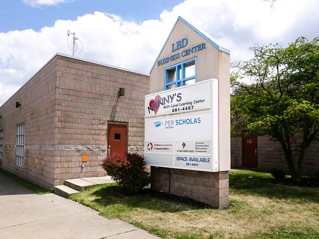 a building with a sign