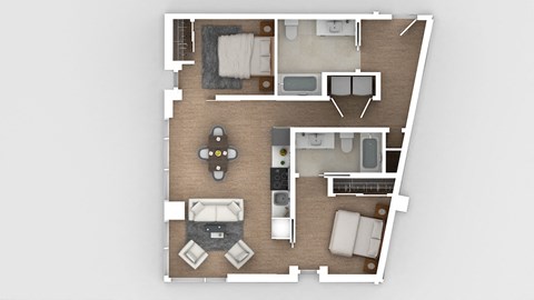 a floor plan of a house with a bedroom and a living room