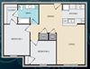 The Preserve Apartments in Cleveland, TN, Two Bedroom Senior Apartment two bedroom floor plan apartment