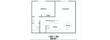 1 Bedroom Floorplan at The Marquee, CA 91605
