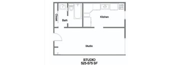 Studio A Floorplan at The Marquee, North Hollywood, 91605